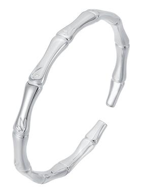 竹节实心韩版生日礼物纯银手镯