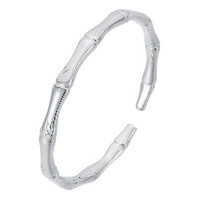 竹节实心韩版生日礼物纯银手镯