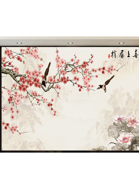 禅意风卧室背景墙壁纸