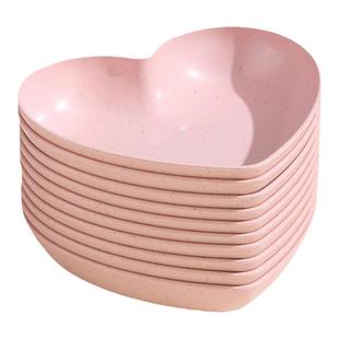 爱心一次性盘子塑料环保加厚食品级蛋糕餐盘碟子家用四件餐具套装