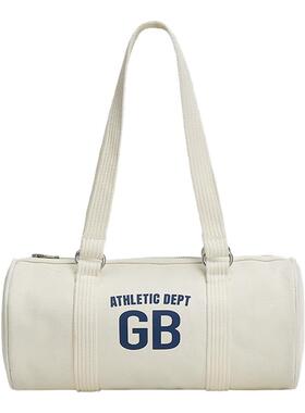 GOODBAI GB athletic logo撞色印花帆布竹筒包