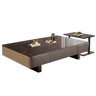 实木茶几客厅家用意式简约轻奢2025新款方形小户型边几电视柜组合