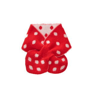 儿童波点空气层围巾100纯山羊绒女童小童2025冬针织围脖秋冬保暖