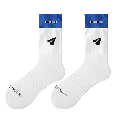 4双子墨男士中长筒假两件潮袜子