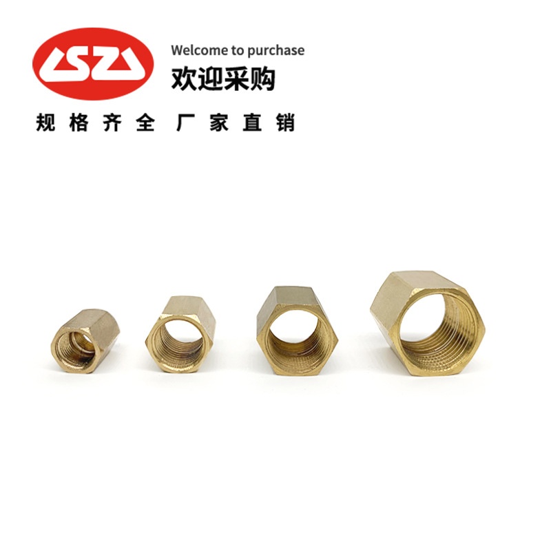 4分铜管古 双内丝直接 外接 铜配件水暖配件直通管件加接头 DN15