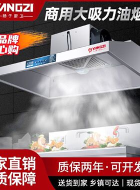 扬子油烟机商用餐饮店土灶台乡下抽油烟机大功率烟罩不锈钢排烟罩