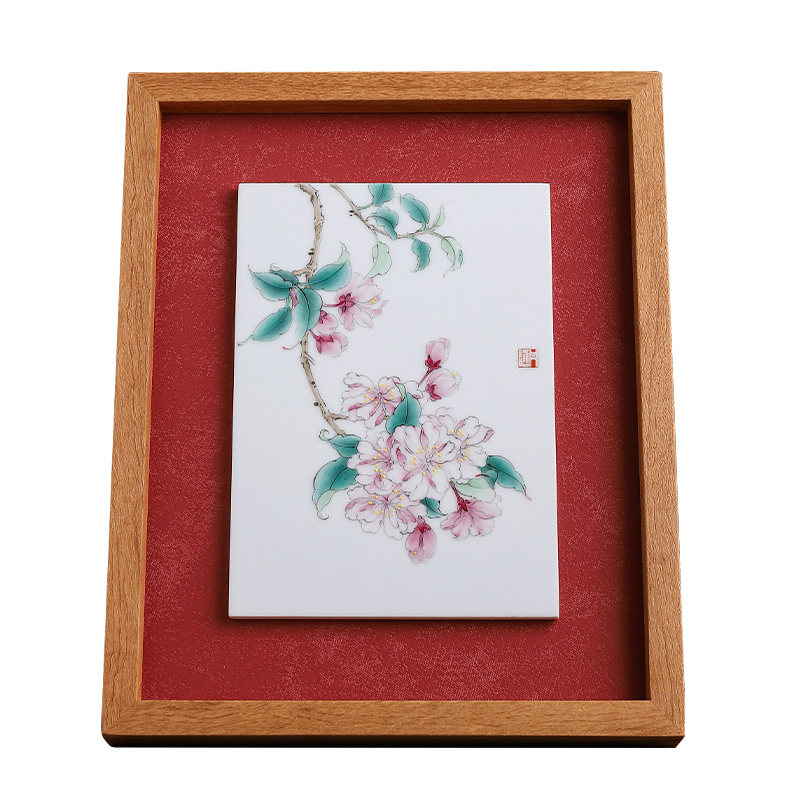 【手绘瓷板画】陶瓷相框摆台摆件
