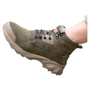 劳保鞋男款士高帮四季防砸防刺穿老保带钢头加绒绝缘工地工作鞋