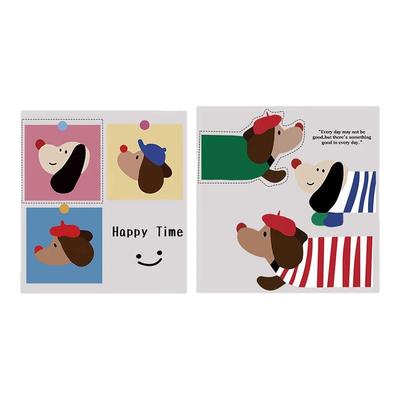 厨房移门腊肠狗装饰玻璃防撞贴纸ins风静电贴 卡通卫生间马桶贴画