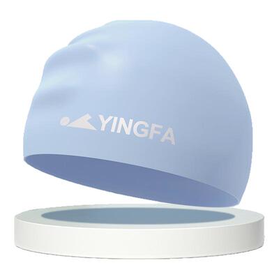 英发泳帽女士新款长发护耳弹力不勒头泳帽男款大号硅胶防水帽0081