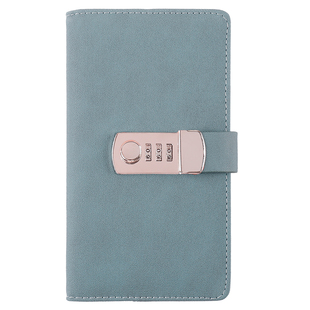 密码本带锁日记本简约a6加厚笔记本子文艺精致大学生复古手帐本小本子便携随身小号密码锁指纹本多功能记事本