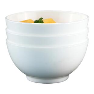 乐美雅白玉玻璃碗碟餐具套装家用饭碗汤碗面碗大盘子餐盘鱼盘菜盘