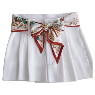 新款缎面装饰丝巾腰带 街拍潮品窄条加长配饰丝带腰绳腰链腰饰