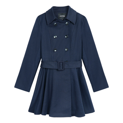 pusumede 旧梦英伦 复古卡其色双排扣风衣女高级感气质收腰外套