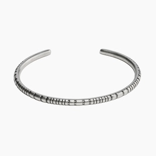 RONINMADE复古小众设计感克里银手镯男女情侣礼物叠戴中古银饰