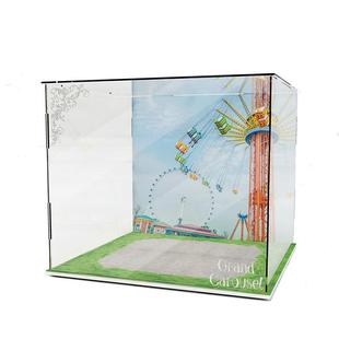 LYB适用乐高10257旋转木马积木游乐场街景透明防尘罩亚克力展示盒