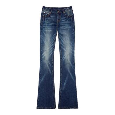 1JINNSTUDIO低腰水洗牛仔喇叭裤