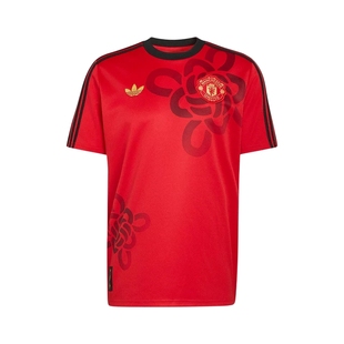 阿迪达斯曼联中国结新年款短袖2026春男足球文化圆领球衣 JM5568