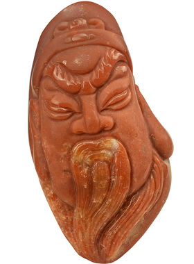 天然阿拉善戈壁玛瑙关公吊坠挂件