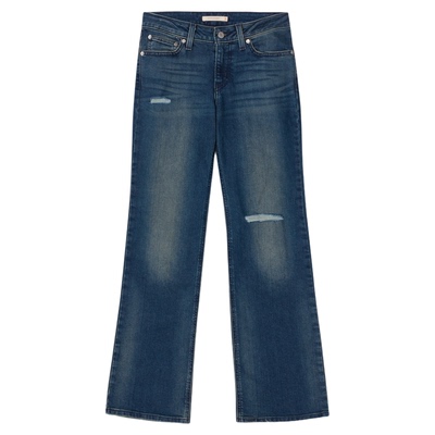 女士美式BAGGY高腰宽直筒牛仔裤