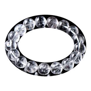 7A天然白阿塞白幽灵胶花白水晶散珠子男女士手链diy冰裂胶花手串