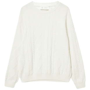 【肌理感面料】杰克琼斯男装秋新款绒感雪尼尔毛衣立体织花针织衫