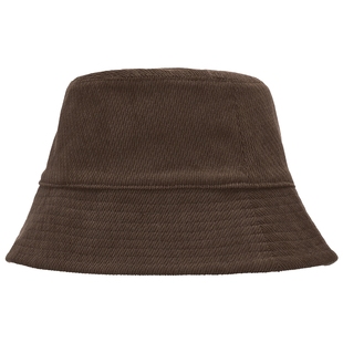 热风女士帽子棕色渔夫帽2025年冬季新款时尚双面戴豹纹灯芯绒帽子