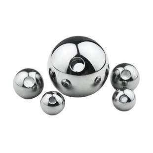实心不锈钢钻孔球打孔球3mm-60mm304材质带孔钢珠通孔球盲孔定做