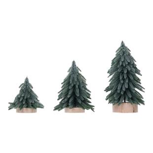 仿真pe加密小型植绒雾凇桌面迷你落叶松圣诞节装饰树节日氛围搭配