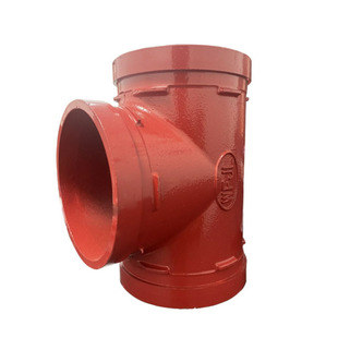 沟槽三通正三通国标沟槽管件铸铁水管连接配件镀锌管件DN50-200