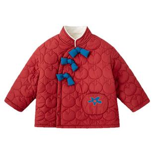 嘟嘟家儿童棉服男童红色外套女童新年衣服宝宝冬季拜年服婴儿童装