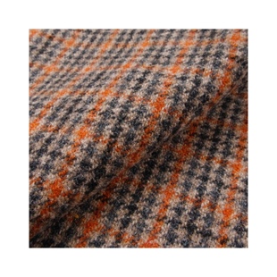 英伦细腻 棕色小格子千鸟格羊毛呢毛料面料冬天西装套装裤子布料