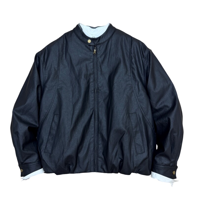 秋冬美式复古立领皮棉服男宽松