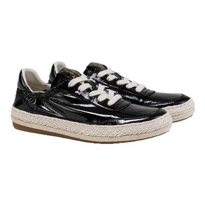 fed软底休闲鞋春季新款女鞋平底德训鞋黑色漆皮板鞋女S0218-YA713