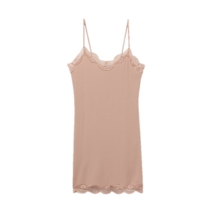 Intimissimi意舒漫舒适罗纹花卉蕾丝边美背吊带睡裙LCD2578