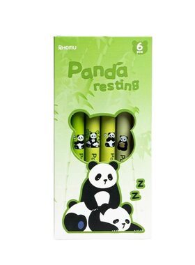 合慕熊猫直液式速干走珠笔学生用大容量刷题笔考试专用中性笔卡皮巴拉可爱ins风高颜值0.5mm针管头黑笔