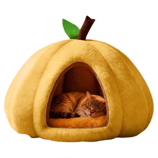 猫窝四季通用冬季狗窝半封闭安全感睡窝蒙古包猫屋南瓜加厚宠物窝