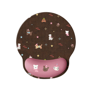 可爱小狗护腕鼠标垫子女生办公室工位桌面垫手腕托电脑键盘滑鼠垫