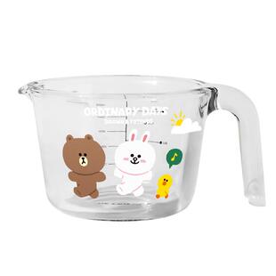 LINE FRIENDS计量杯家用带刻度耐高温食品级玻璃量杯烘焙牛奶水杯