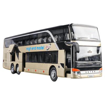 特大公交车巴士玩具男孩真合金双层可开门公共汽车校车客车模型