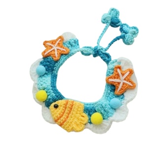 宠物手工编织项圈可爱猫咪针织项链幼猫脖圈小型犬狗狗围脖装饰品