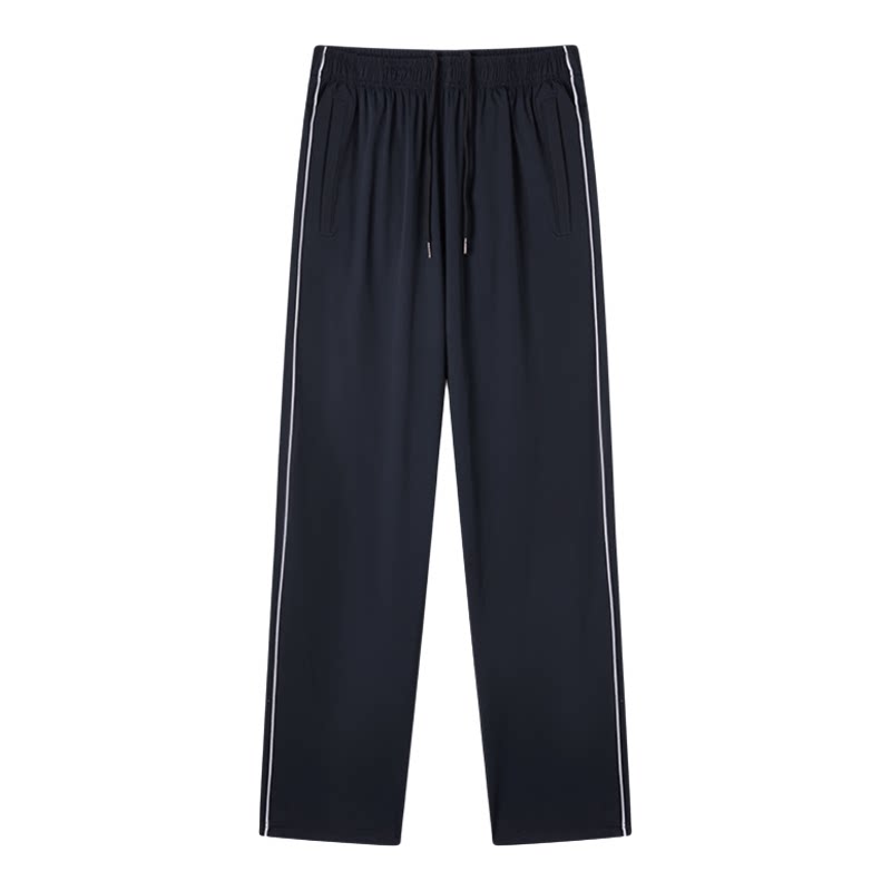 夏季薄款藏青色一道杠校服裤冰丝