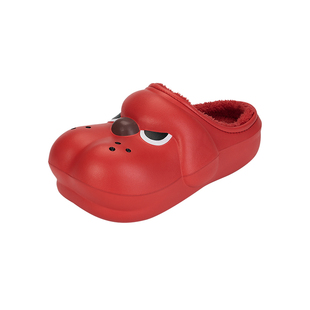 chikoku可爱小狗阿泽防水加绒勃肯鞋女冬居家厚底情侣包头棉拖男