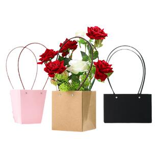 防水牛皮插花袋手提袋礼盒花盒空盒花束包装包花袋花艺手工资材