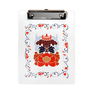 厚刻写字板文件夹子板亚克力材质写生菜单挂墙定制图案国潮风格新中式创意装饰学校美术作品展示陈列A4A5纸张