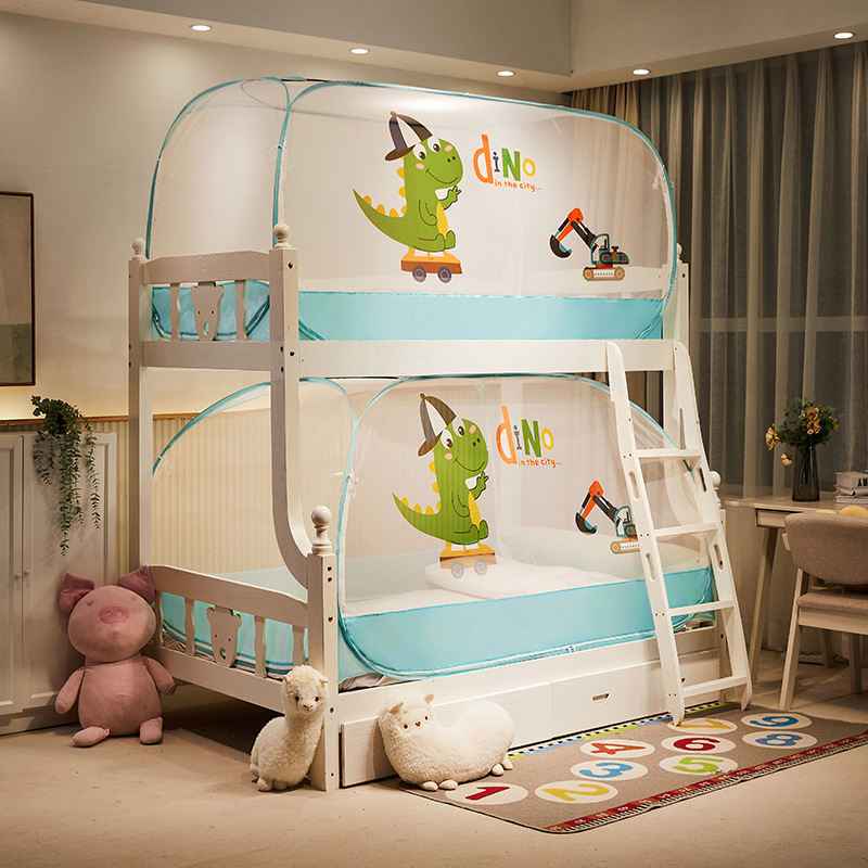 子母床蚊帐下铺1一米2二5五免安装 1.35X1.9单人宿舍学生上铺！