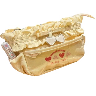 芝士奶黄甜心笔袋高颜值大容量手提追星刺绣文具袋多层少女心痛包