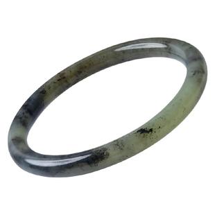 和田玉手镯女若羌黄口飘花圆镯细圆条玉石镯子青玉镯叮当镯玉手镯