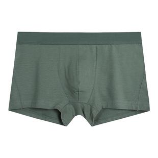 诺卡登男士内裤绿色平角裤男纯棉深绿裤头军绿四角裤衩男式短裤夏