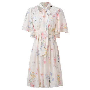 【主题纪念款】MAXRIENY仲夏花园连衣裙度假风飘带荷叶边雪纺裙